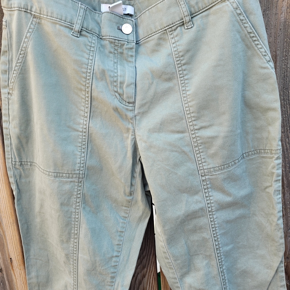 White House Black Market Green Ankle Cropped Pants SZ 6 - Picture 8 of 16